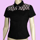 black-white skull blouse shirt size S