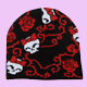 black cap with girly skulls & roses