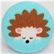 small blue hedgehog button Michael Miller fabric