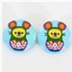 small matryoshka mouse button blue Kokka fabric button
