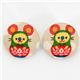 small matryoshka mouse button brown Kokka fabric button