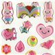 Kawaii pinke Hasen Sticker Aufkleber Fr�chte