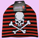 red-black cap with skull & stripes
