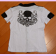 white-black rivets cross & skull polo shirt size S