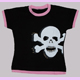 black-pink-white rivets skull T-shirt size S