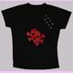 black-red T-shirt with big skull size S