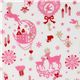 white kawaii Christmas fabric Bambi bunny glitter Japan