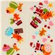 white kawaii Christmas fabric Santa Claus macaroons