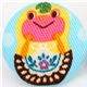 gelber Frosch Matroschka Knopf blauer Kokka Stoffknopf