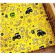 gelber Traktor Stoff mit Blumen John Deere 0,5m