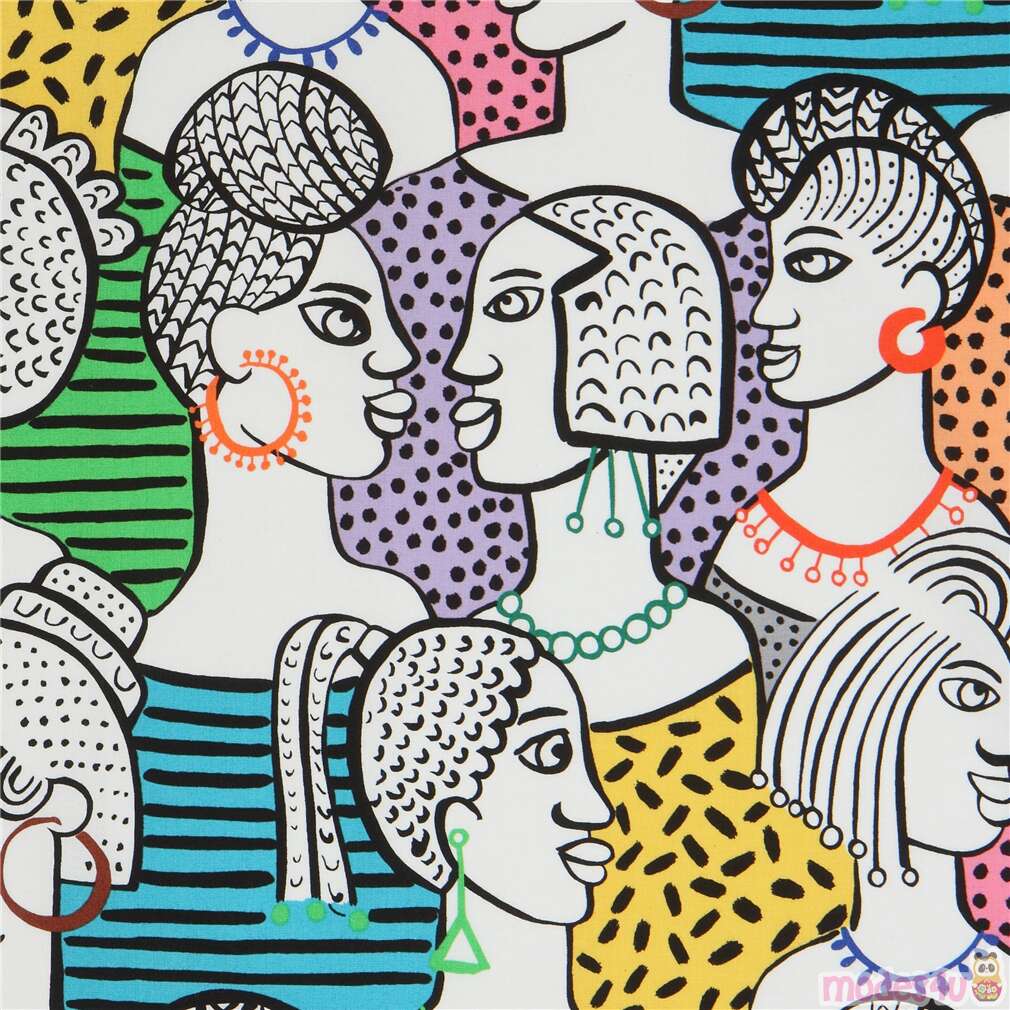 Golden Lady Side Profiles Fabric