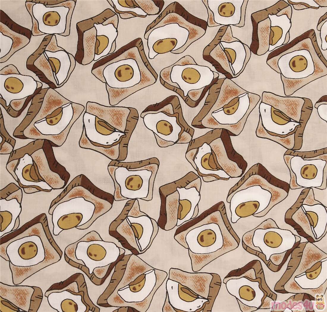 Tumbling Breakfast Eggs on Toast Fabric