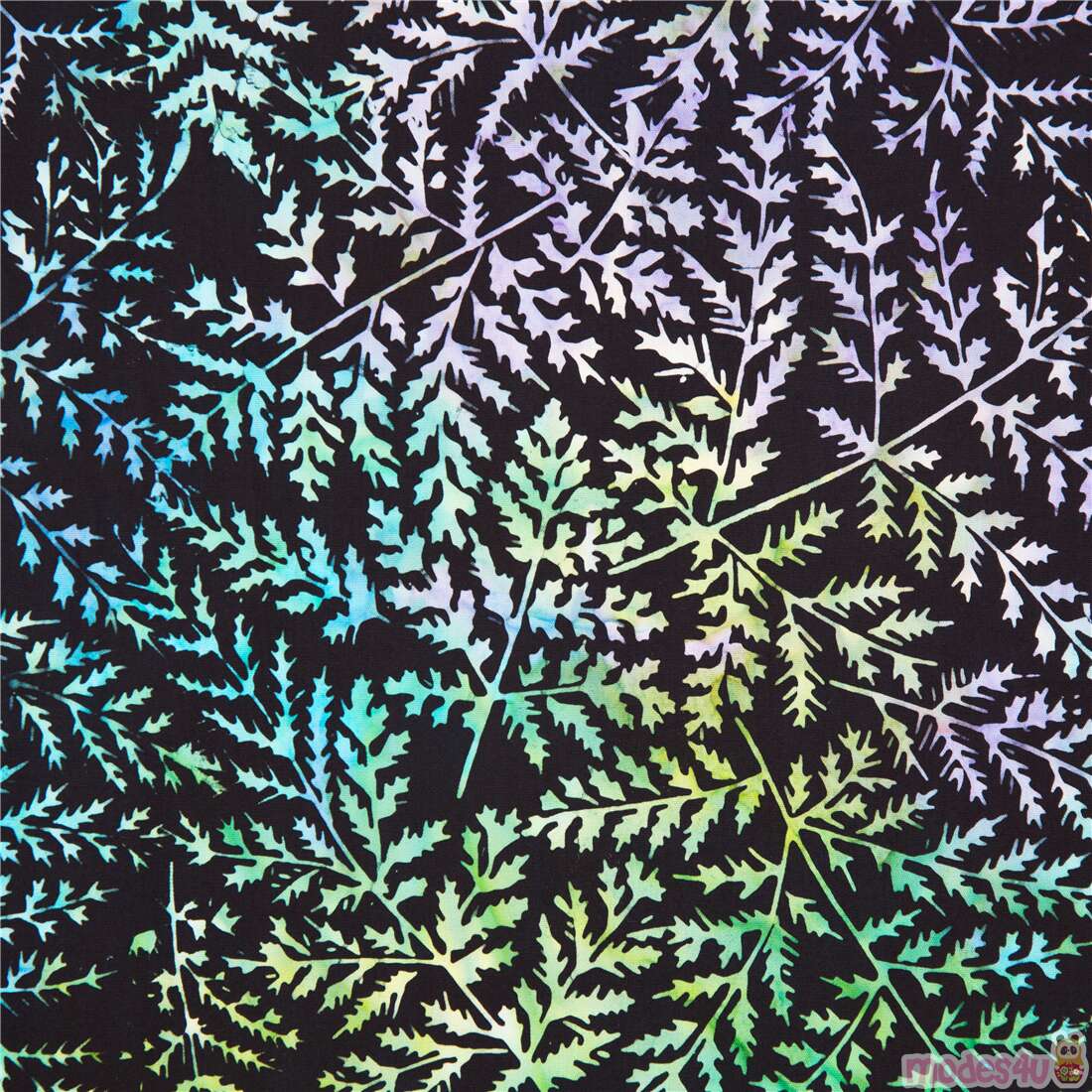 Batik Fern Leaf Ombre Tie Dye Fabric