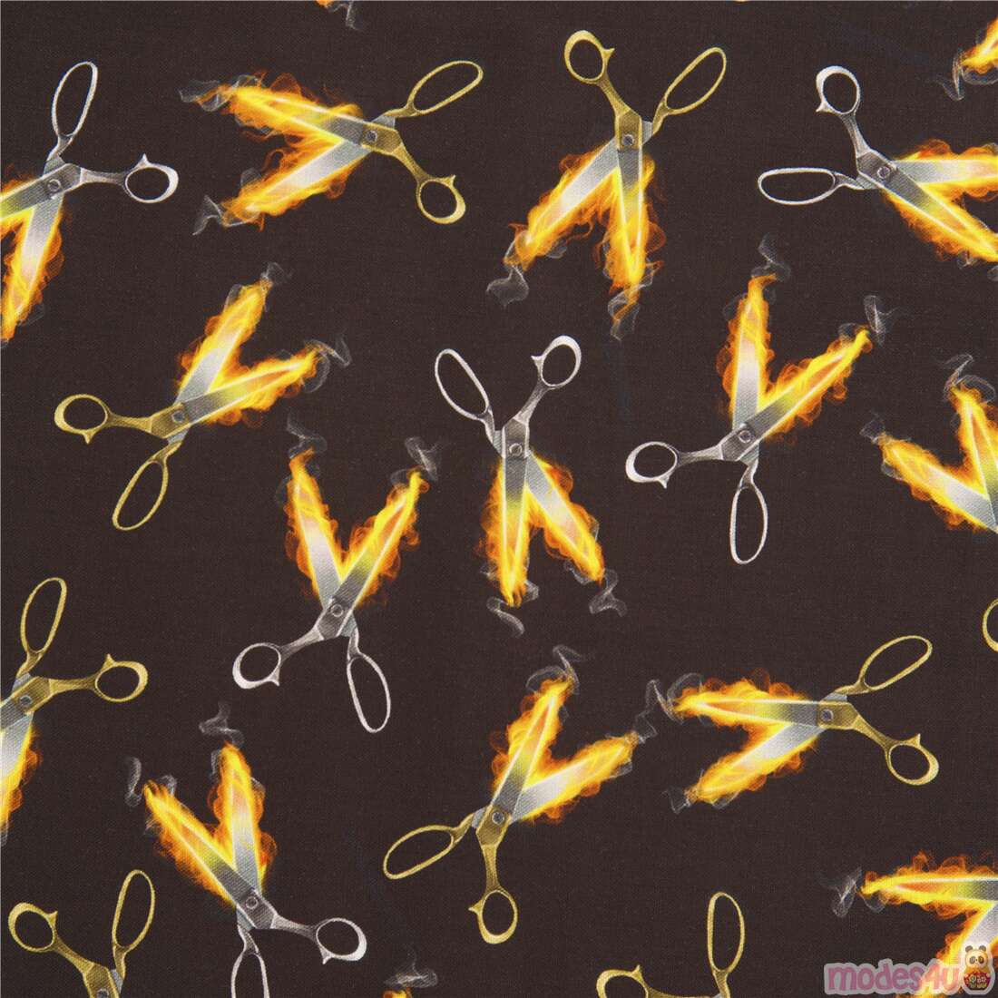 You've Got Style Scissors Flames Fabric