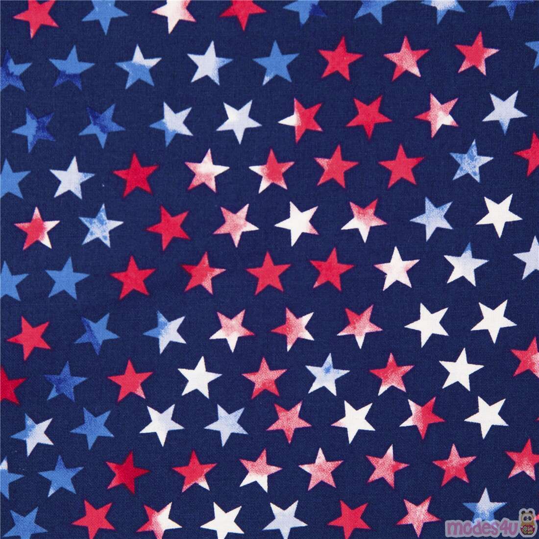 Patriotic Vibes Tie Dye Stars Fabric