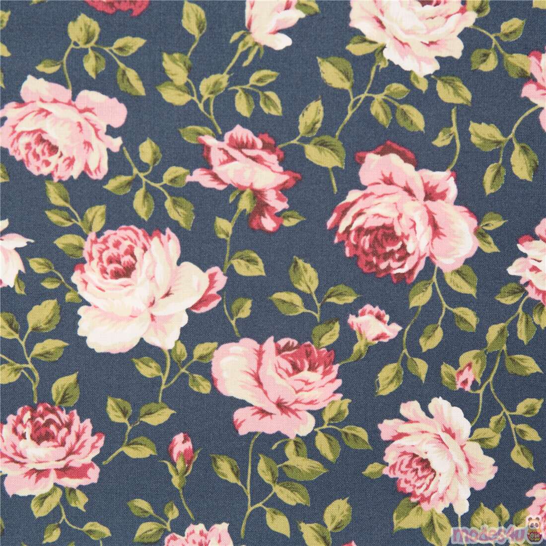 Vintage Roses Trailing Foliage Fabric
