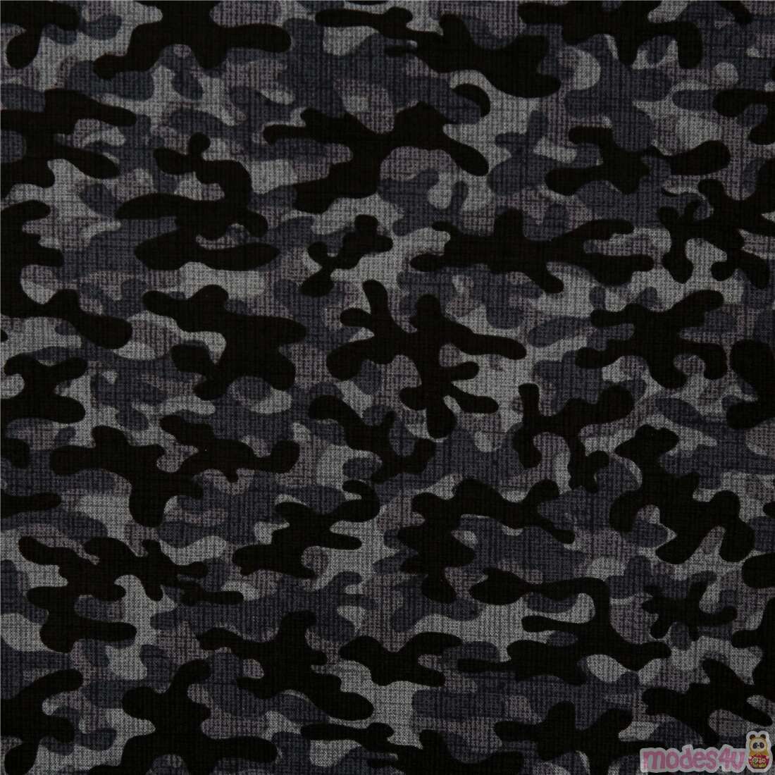 Black Grey Textured Camouflage Army Fabric
