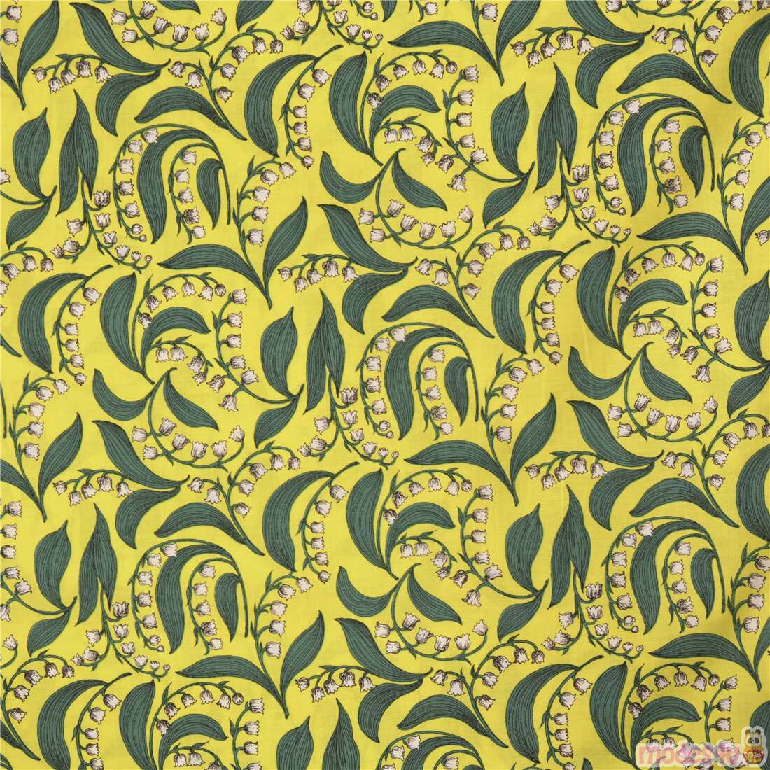 Chartreuse Lilly of the Vally Flowers Fabric