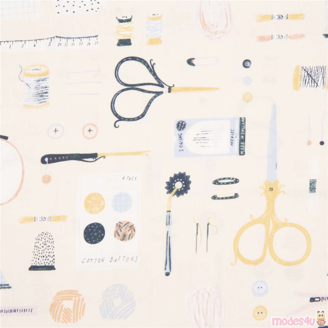 Sew on & Sew Forth Retro Sewing Tools Scissors Fabric