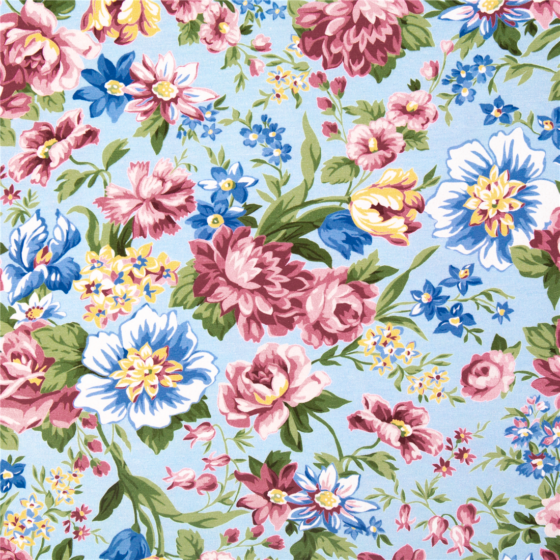 Floral Wallpaper Vintage Art stretch Fabric