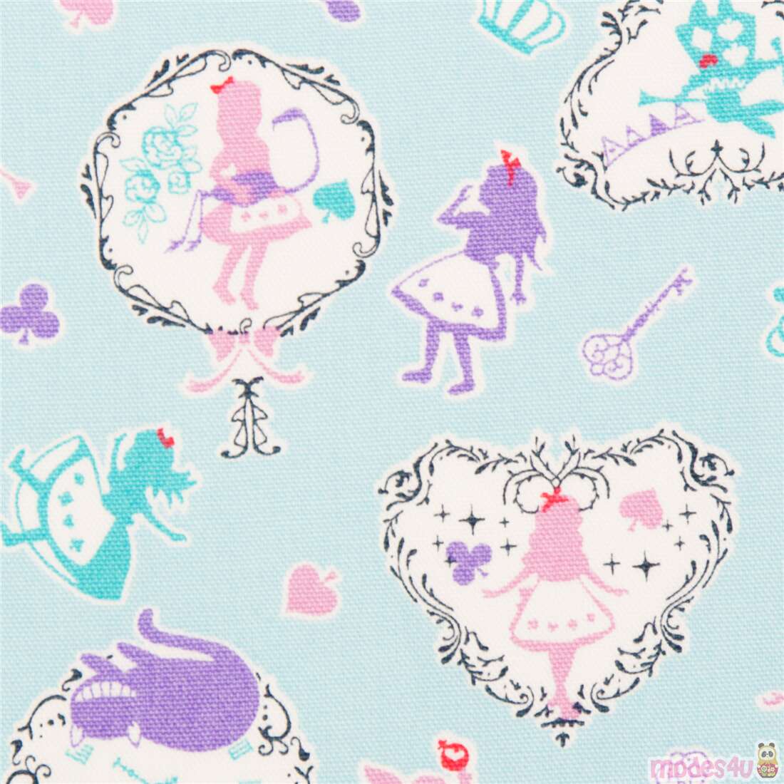 Alice in Wonderland Fairy Tale Frames Fabric