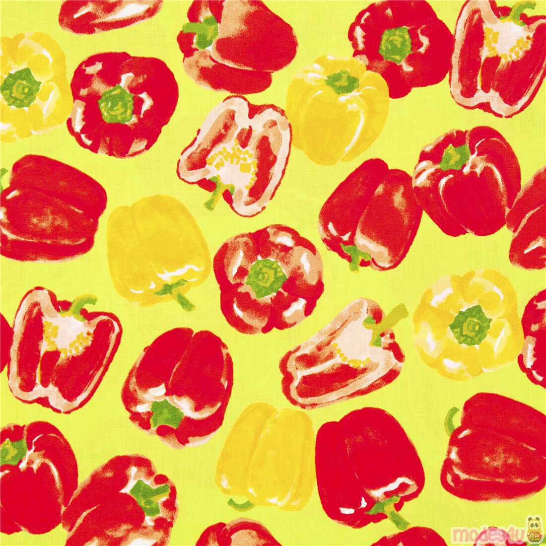 Tumbing Painted Capsicum Bell Peppers Fabric