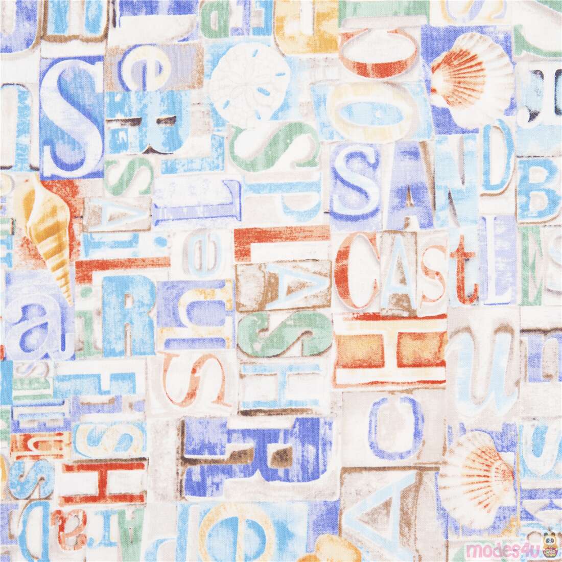 Welcome to the Beach Summer Words Fabric