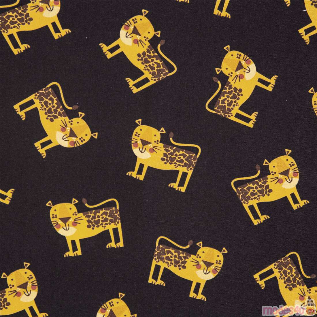 Cute Tossed Mini Jaguar Leopard Fabric