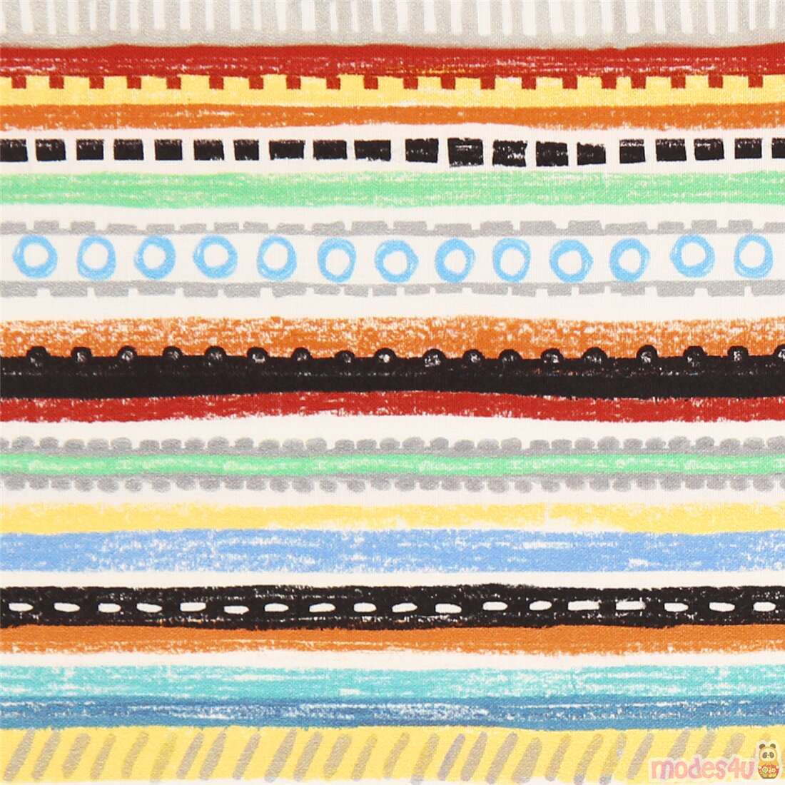 Colorful Chalky Road Tracks Fabric
