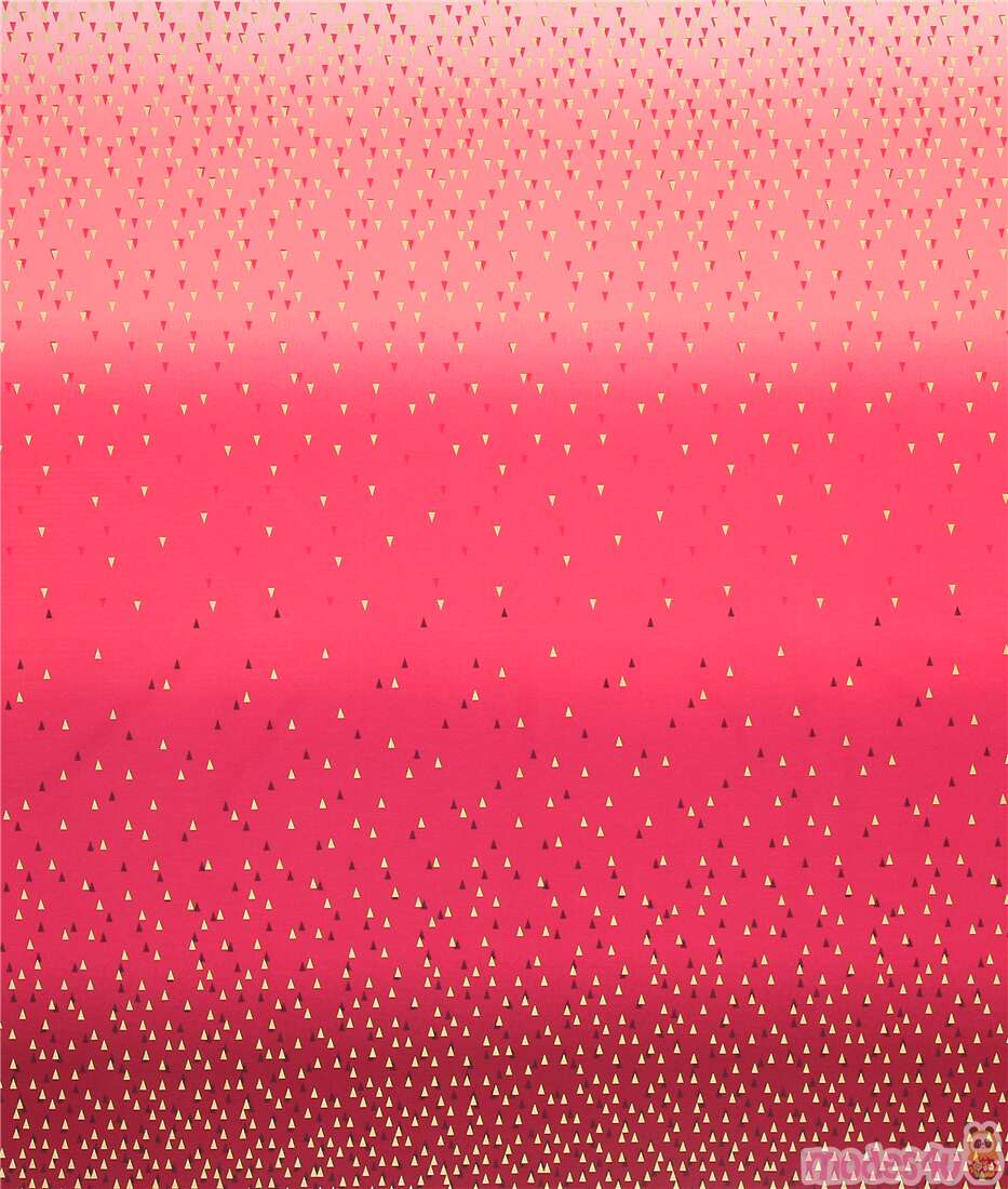 Metallic Gold Ombre Pink Triangles Fabric