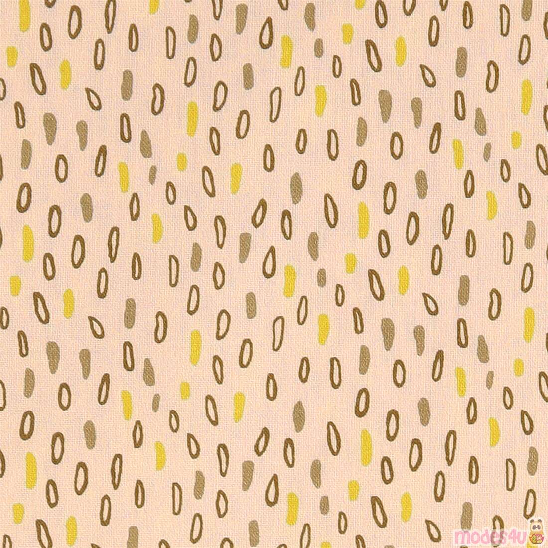 Green Brown Dots Loops Fabric