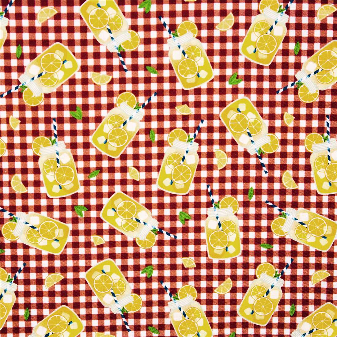 Limonade Bitte Trinkgläser Karo Stoff