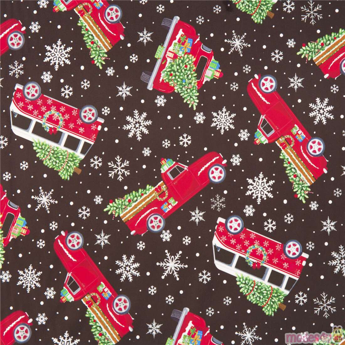 Christmas Trucks Super Soft Cuddly Fabric