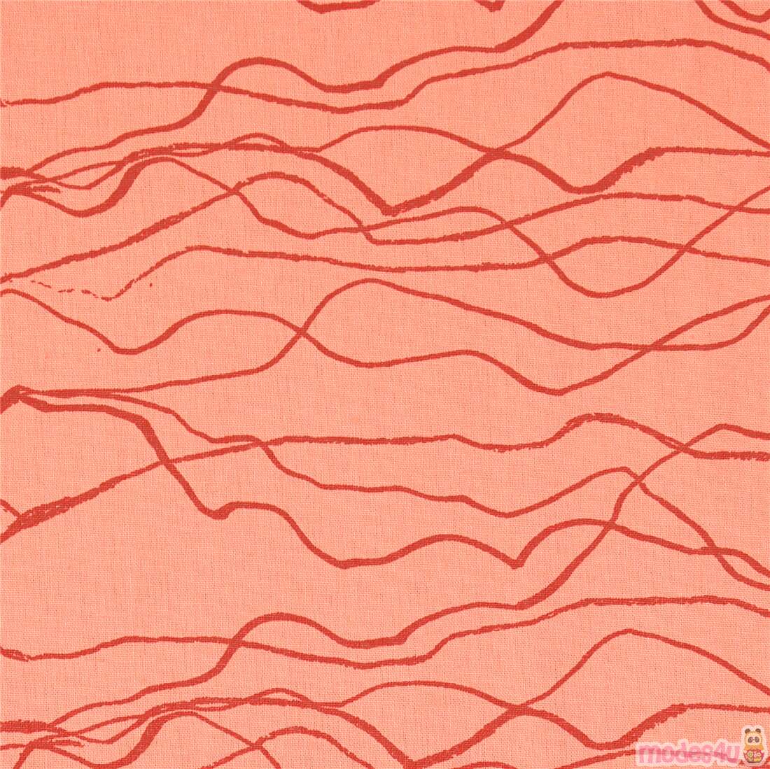 Quarry Trail Peach Wavy Lines Fabric