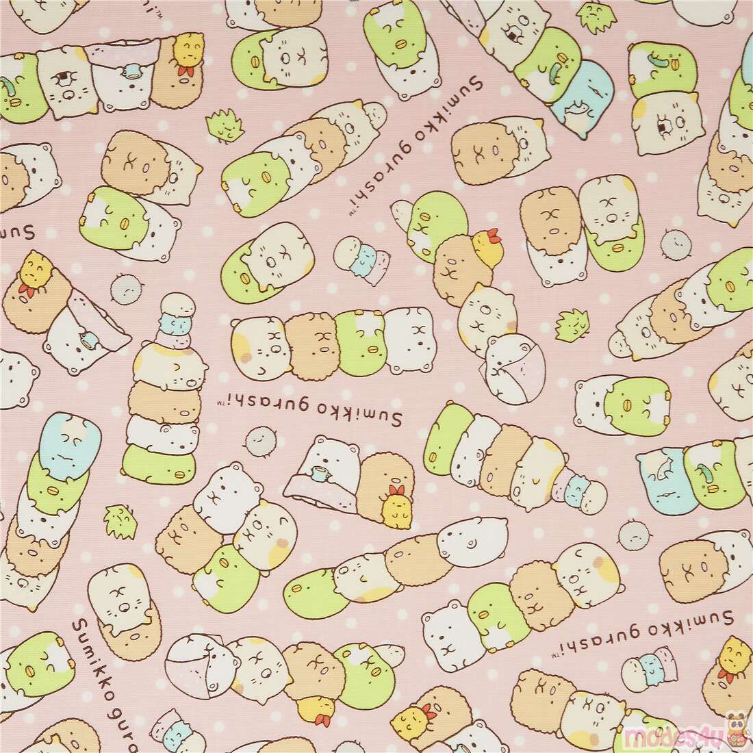 Sumikko Gurashi Rows and Stacks Fabric