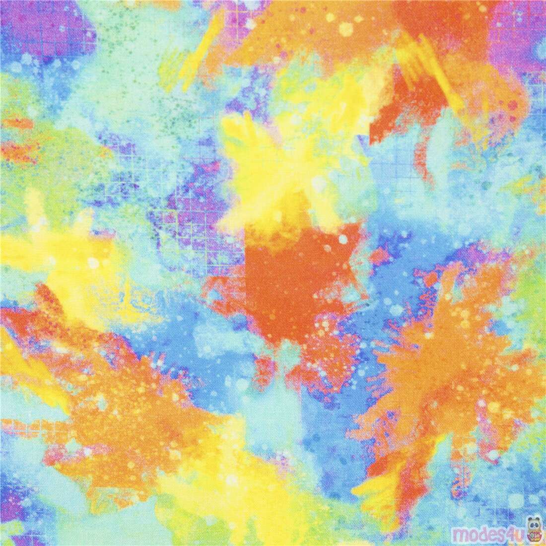 Rainbow Splatter Spot Painting Fabric