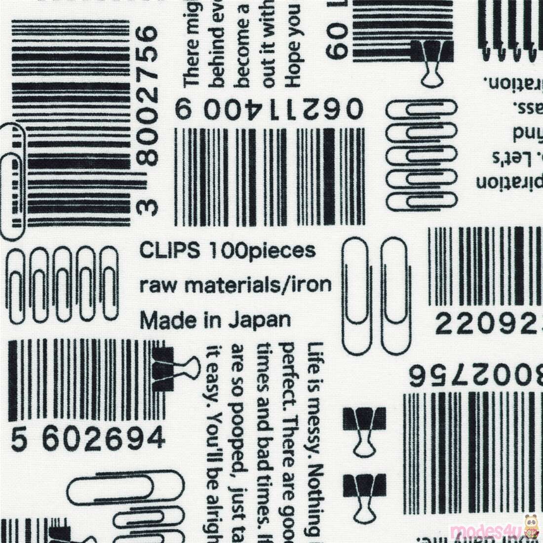Barcode-Stoff mit Büroklammern Stoff