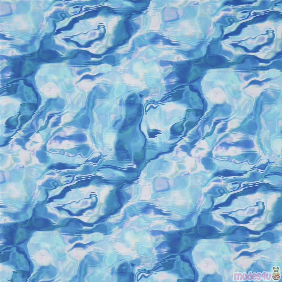 Blue Water Waves Swimwear Fabric