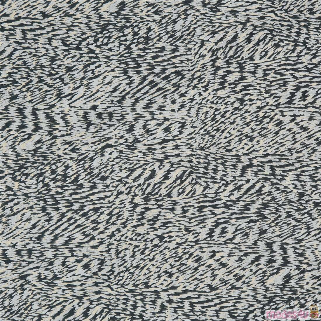 Navy Abstract Silver Metallic Spring Shimmer Fabric