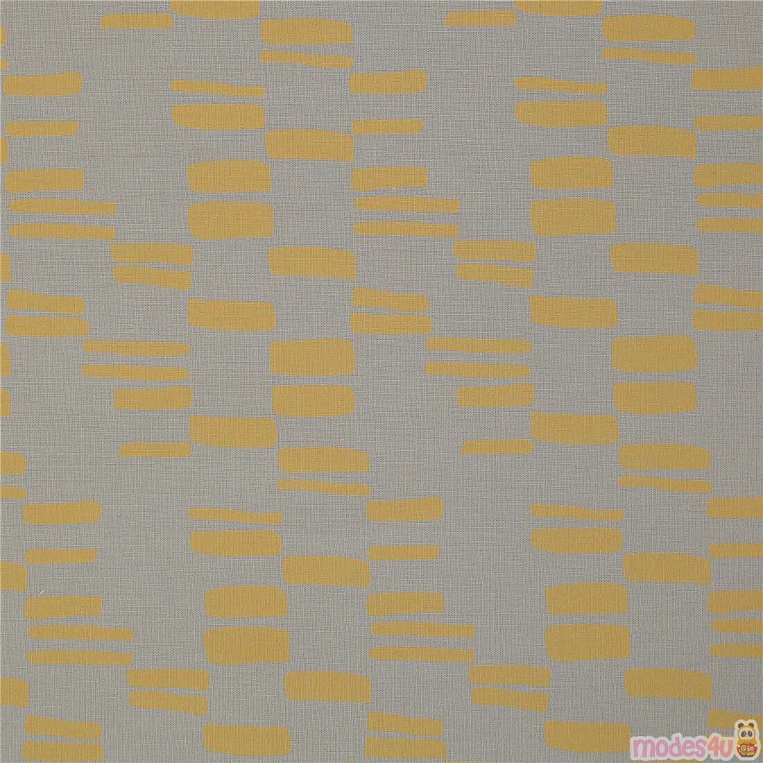Quarry Trail Yellow Bricks Dabs on Grey Fabric