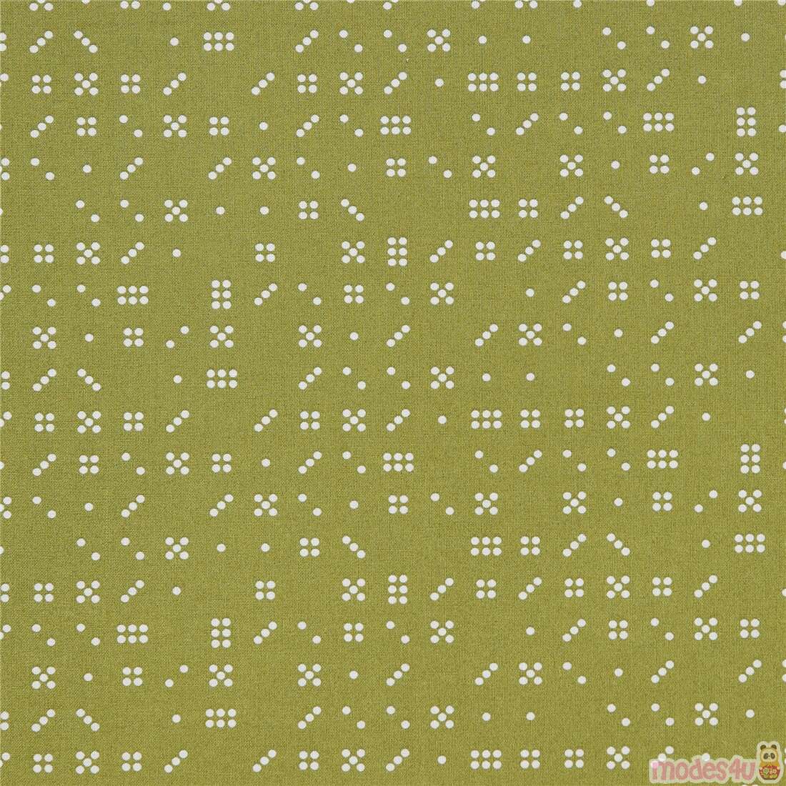 Domino Dots on Green Fabric