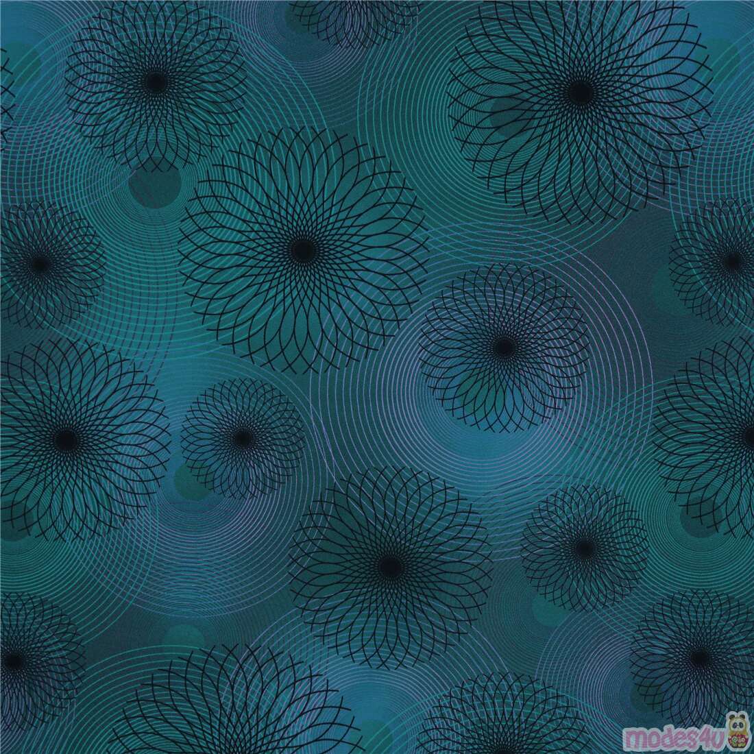 gr�n lila Spiral Kreise Badebekleidung Strickstoff Stoff