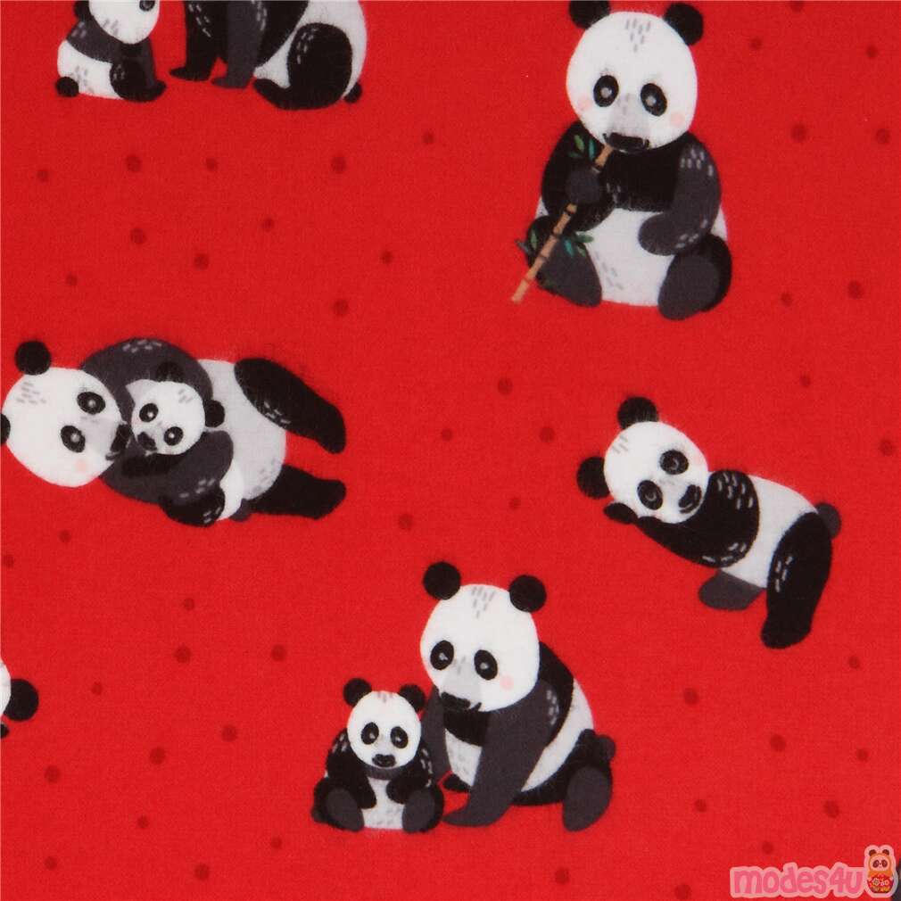 Panda Bear with Dots Fabric