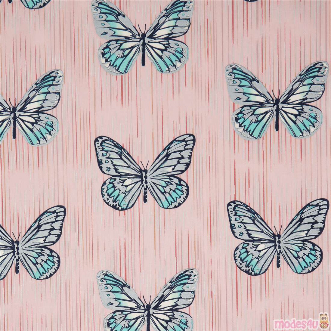 Spring Shimmer Metallic Butterflies Fabric