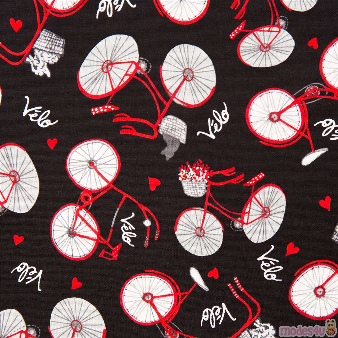 Parisian Themed Bicycles Fabric