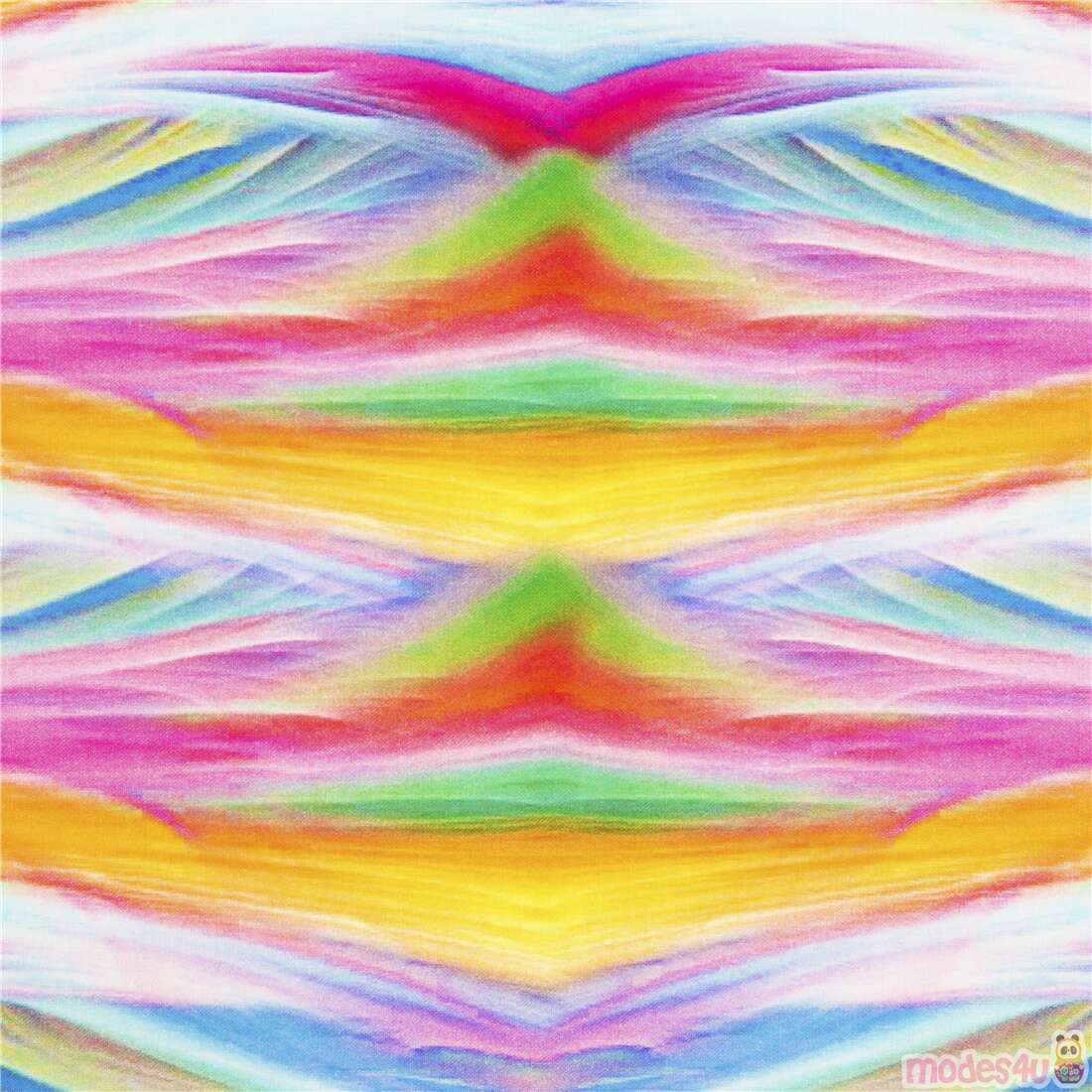 Rainbow Wavy Stripes Abstract Fabric