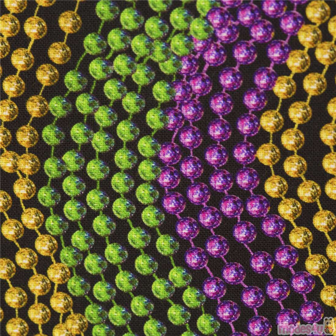 Mardi Gras Beaded Necklaces Fabric