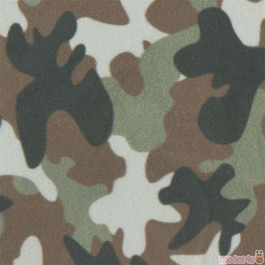 Classic Green Camouflage Super Soft Cuddly Fabric