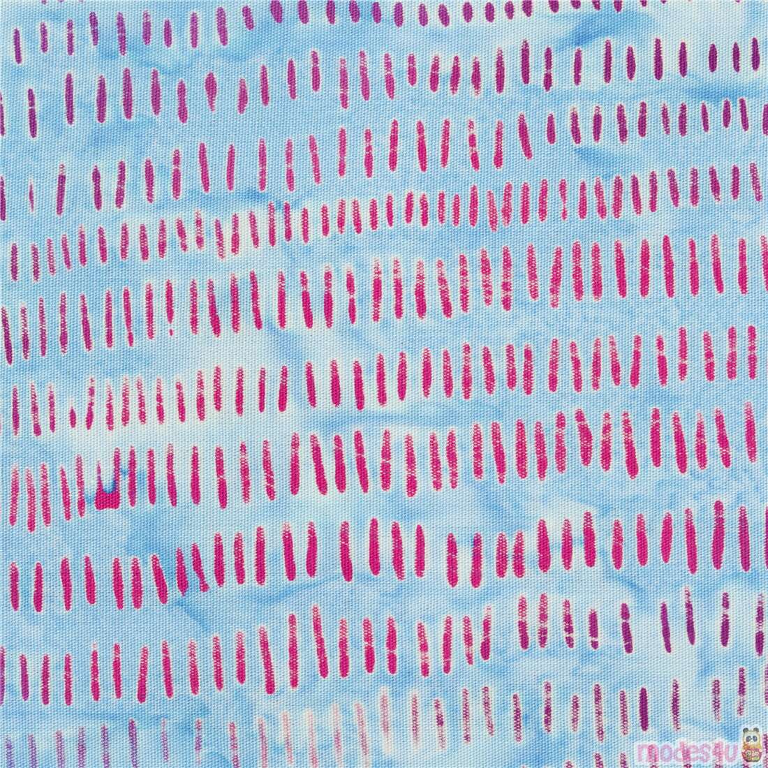 Batik Tie Dye Rows Dash Marks Fabric