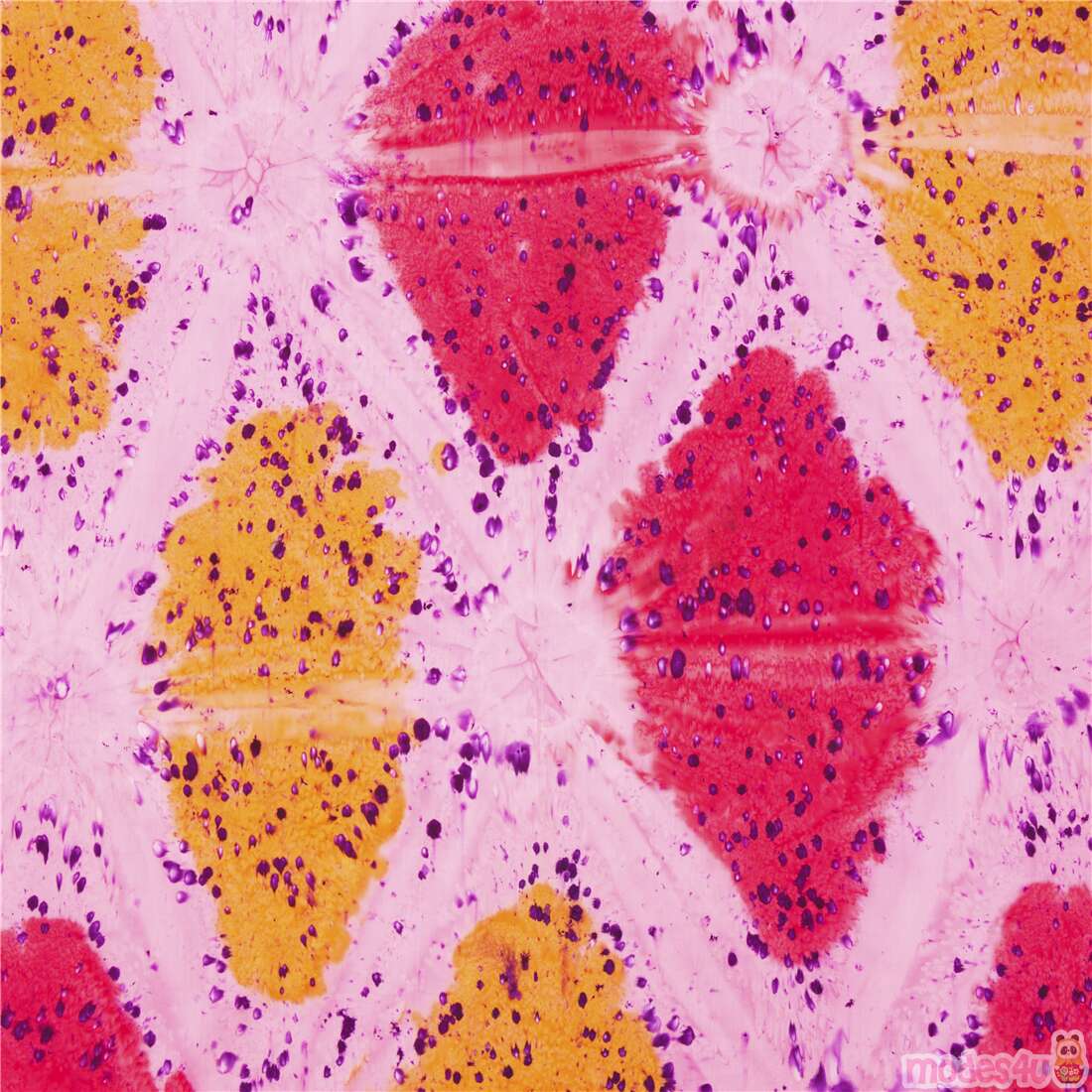 Batik Tie Dye Diamond Splotches Fabric